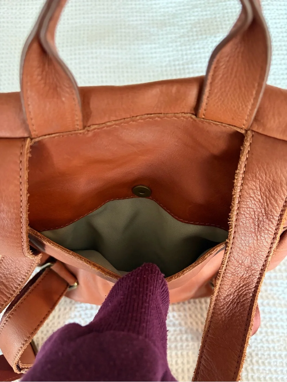 American Leather Co. Cognac Leather Backpack